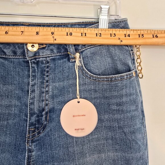 NWT Camila Coelho Kick Flare Crop Jeans Size 6 Blue - Picture 7 of 8